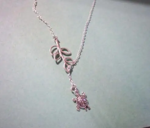 Смешанный узор Ретро стиль серебряный лист lariat птица жемчуг черепаховое