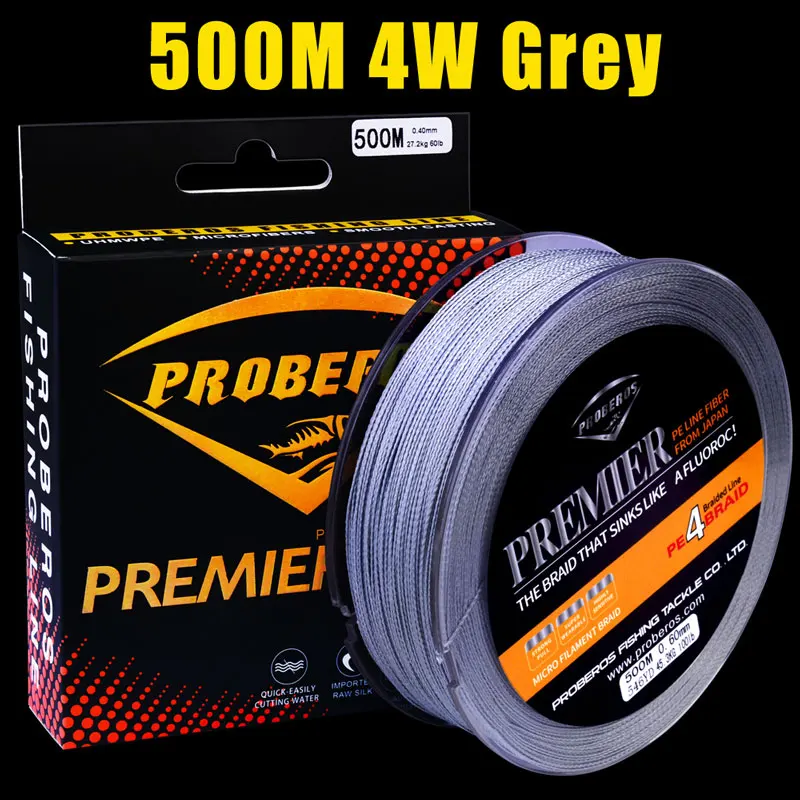 4 стоит 300 м и 500 PE плетеный LineGreen/серый/желтый/синий лески 6LB 25LB 30LB 35LB 40LB 50LB 60LB 70LB 80LB