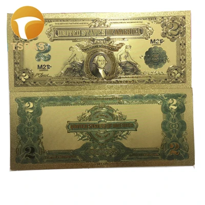 1899 year 2 USD 10 шт./лот Золотая банкнота США 1 миллион долларов банкноты в 24K позолоченные цветные для коллекционного подарка - Цвет: 1899 year 2 USD