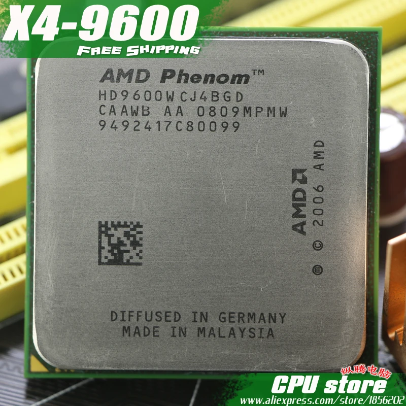 AMD Phenom X4 9600 Процессор процессор Quad-CORE(2,3 ГГц/2 м/95 Вт/2000 ГГц) Разъем am2+ 940 pin, есть, 9500 9550 9650
