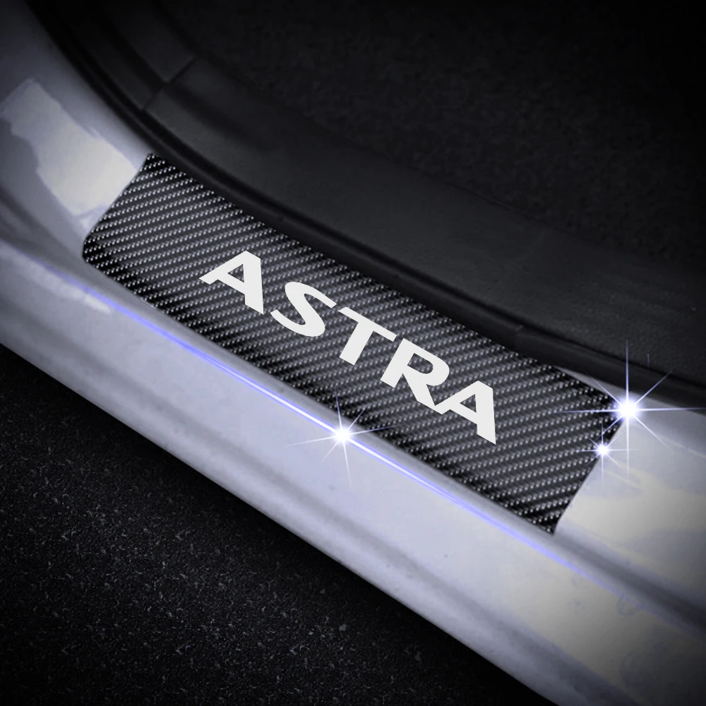 Car Door Sill Protector For OPEL ASTRA Carbon Fiber Vinyl Sticker Scuff Protection Accessories Step Scratch Cover | Автомобили и