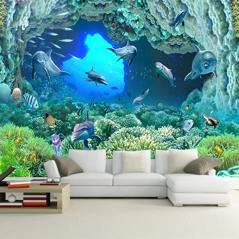 JiaSheMeiJu Custom 3D Photo Wallpapers For Living Room Seefloor Sencery Papel De Parede Wall Mural Wallpaper Modern | Обустройство
