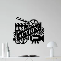 action movie wall decal film reel cinema home theater vinyl sticker decor removable art mural for bedroom home decoraiton l872