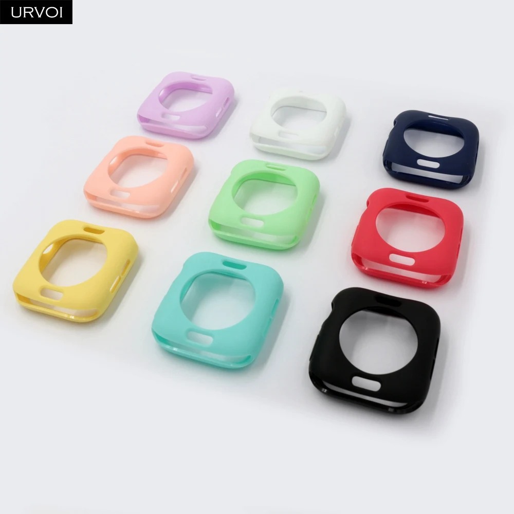 URVOI бампер для apple watch series 5 4 3 2 чехол для iwatch ТПУ карамельного цвета чехол тонкий защитный ультратонкий ремешок 40 мм 44 мм