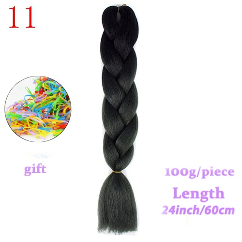 # 1B MERISIHAIR, 24 дюйма, Омбре, синтетические, вязанные волосы для наращивания, огромные косички, прически, розовый, блонд, красный, синий, плетение волос - Цвет: # 1B