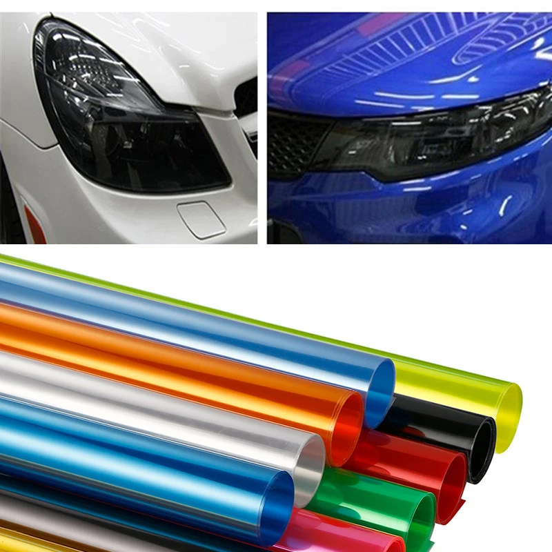 

30cmx60cm Auto Car Light Headlight Taillight Tint Vinyl Film Sticker Easy Stick Motorcycle Whole Car Decoration 12 Colors