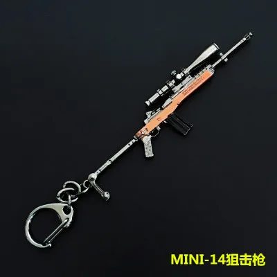 Горячая игра 14 видов стилей PUBG CS GO оружие Брелки AK47 пистолет Модель 98K снайперская винтовка брелок кольцо для мужчин Подарки Сувениры 10 см - Цвет: style7
