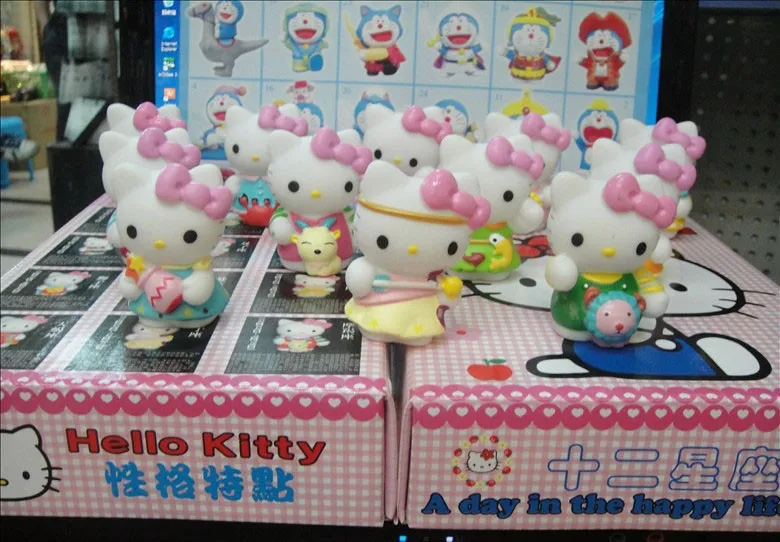 hello kitty KT cat японские статуэтки аниме 12 шт./компл. Созвездие подарочная коробка украшения коллекция ручной работы подарки