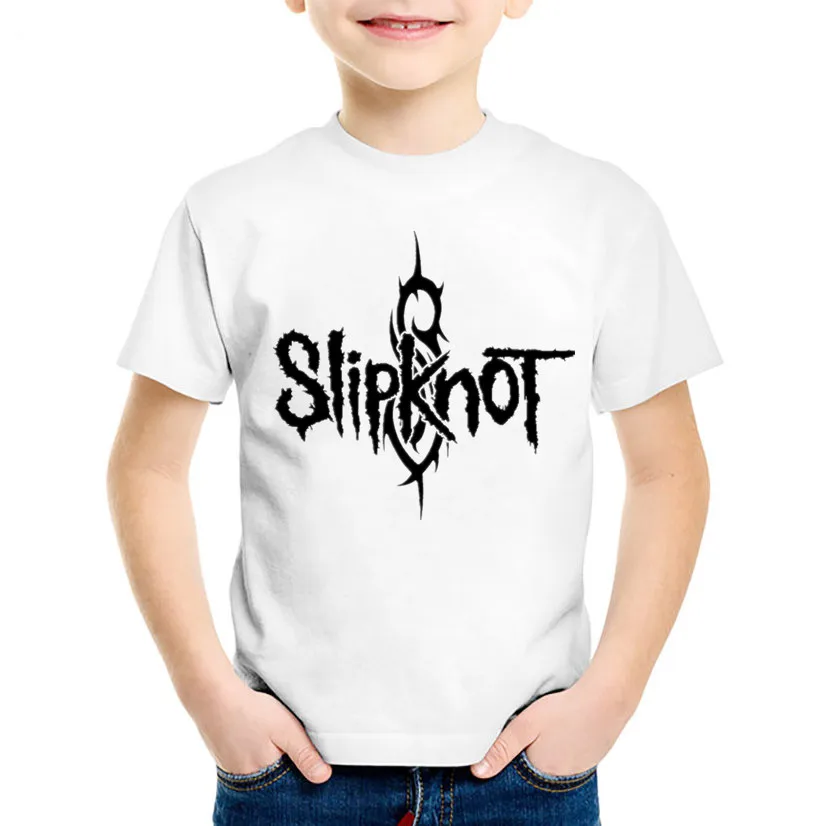 Модные детские футболки с принтом рок группа Slipknot летние короткими рукавами