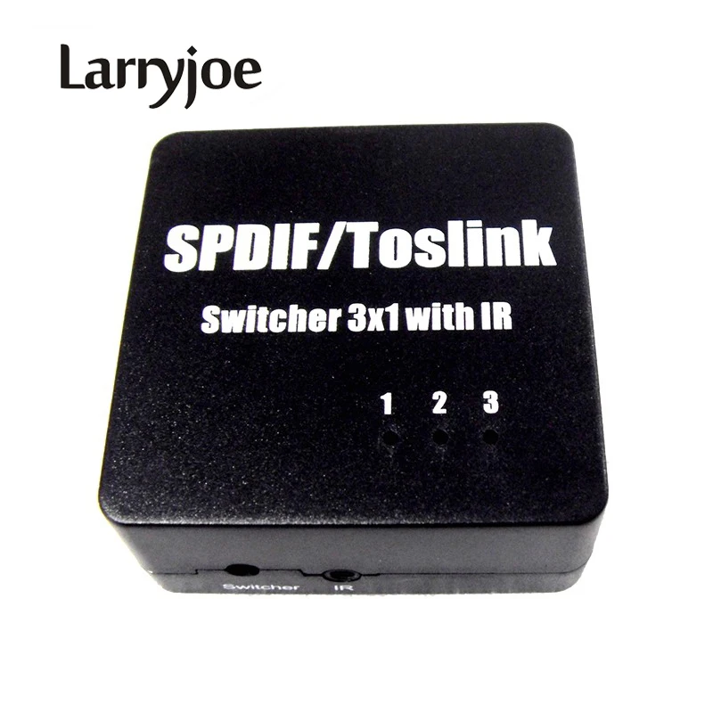 Оптоволоконный сплиттер Larryjoe 3x1 оптоволоконный Spdif Toslink с пультом дистанционного