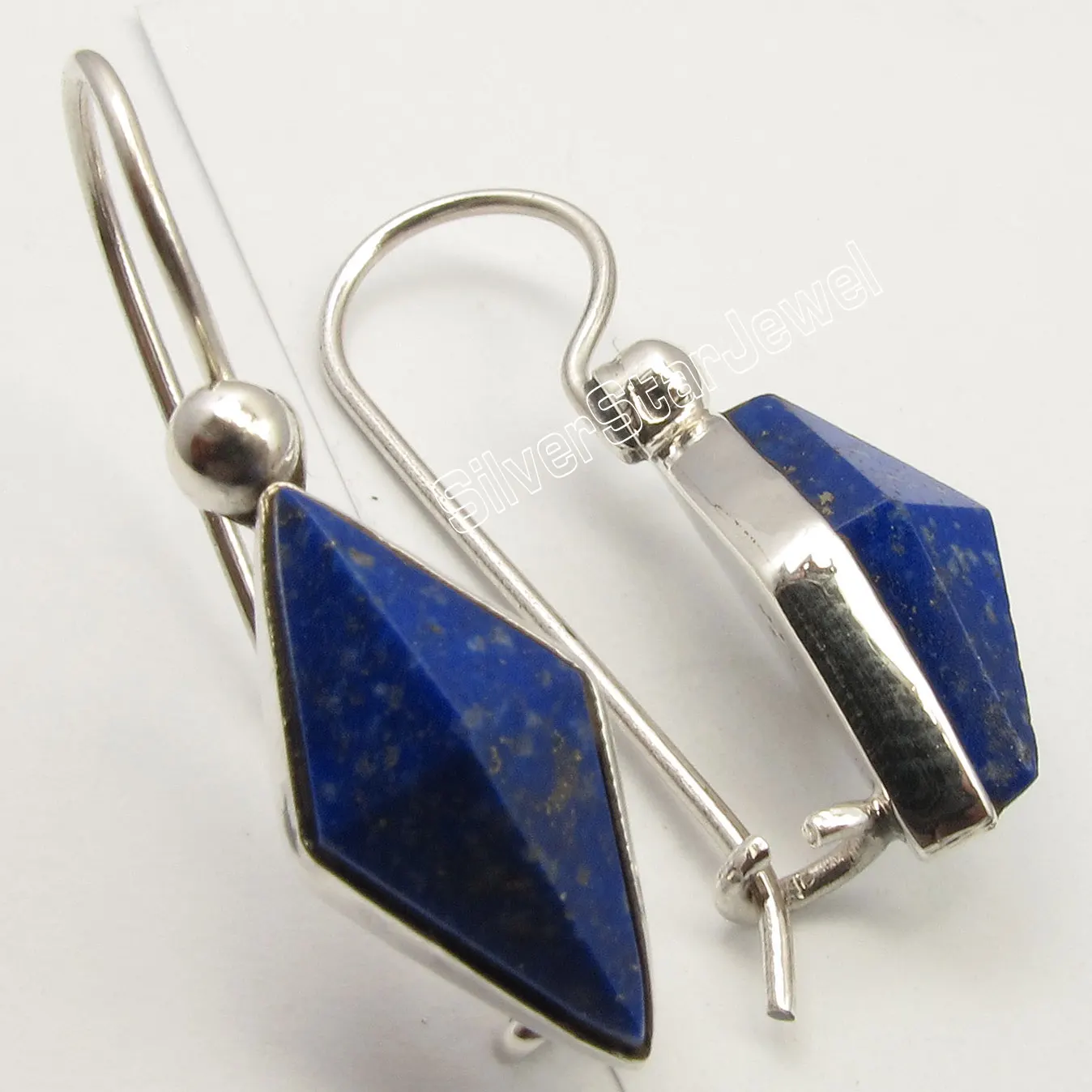 Chanti International Сияющие серьги Пирамида с лазуритом недорогие 2 7 см|lazuli earrings|earrings