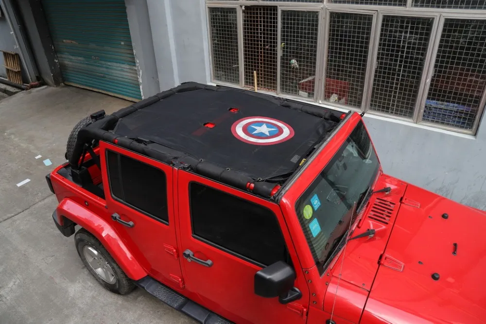 CarCarHome крыше зонт Anti UV лучей доказательство сеточку нейлон снаружи для Jeep Wrangler jk 2/4 двери 2007- 17
