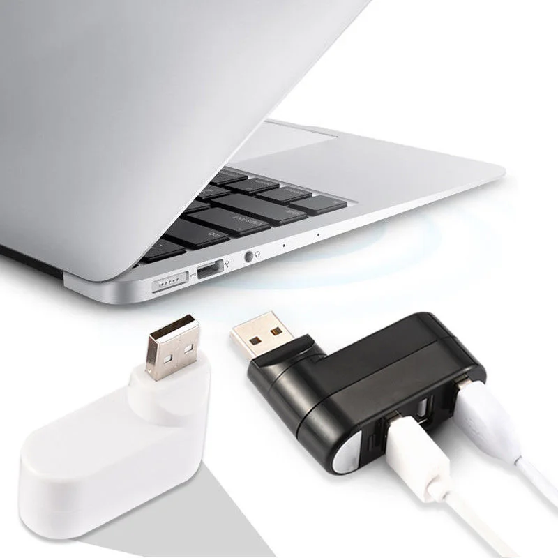 Мини 3 порта USB 2 0 вращающийся сплиттер адаптер концентратор для MacBook PC ноутбук