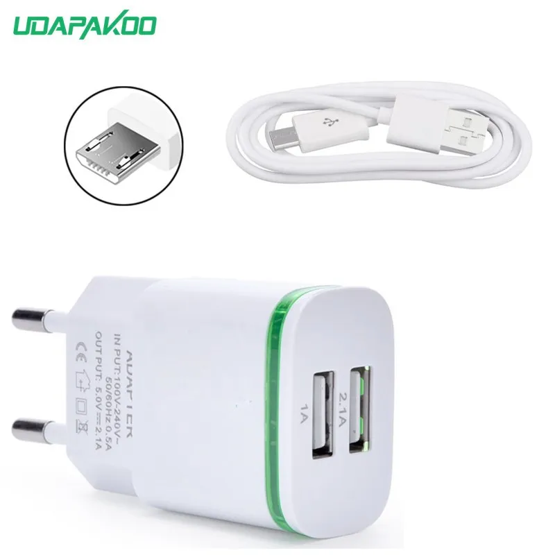 2 порта светодиодное зарядное устройство USB 5 в 2.1A адаптер для мобильного телефона