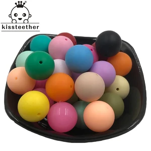 50 шт., силиконовые бусины для прорезывания зубов, 19 мм