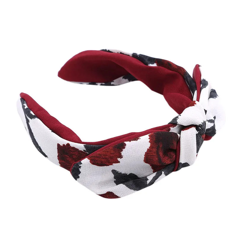 Женская повязка на голову с широкими полями в корейском ретро стиле цветочным