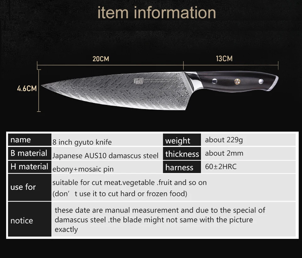 FINDKING AUS-10, нож из дамасской стали для шеф-повара Ножи Эбеновое дерево ручка с рисунком стрел, комплект профессиональный 8 дюймов гьюто ножей лучший Кухня шеф-повара Ножи