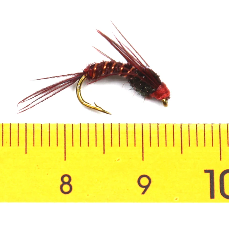 ICERIO 10 шт. Flashback хвост фазана Mayfly Нимфы Мухи приманки на форель для ловли нахлыстом#12