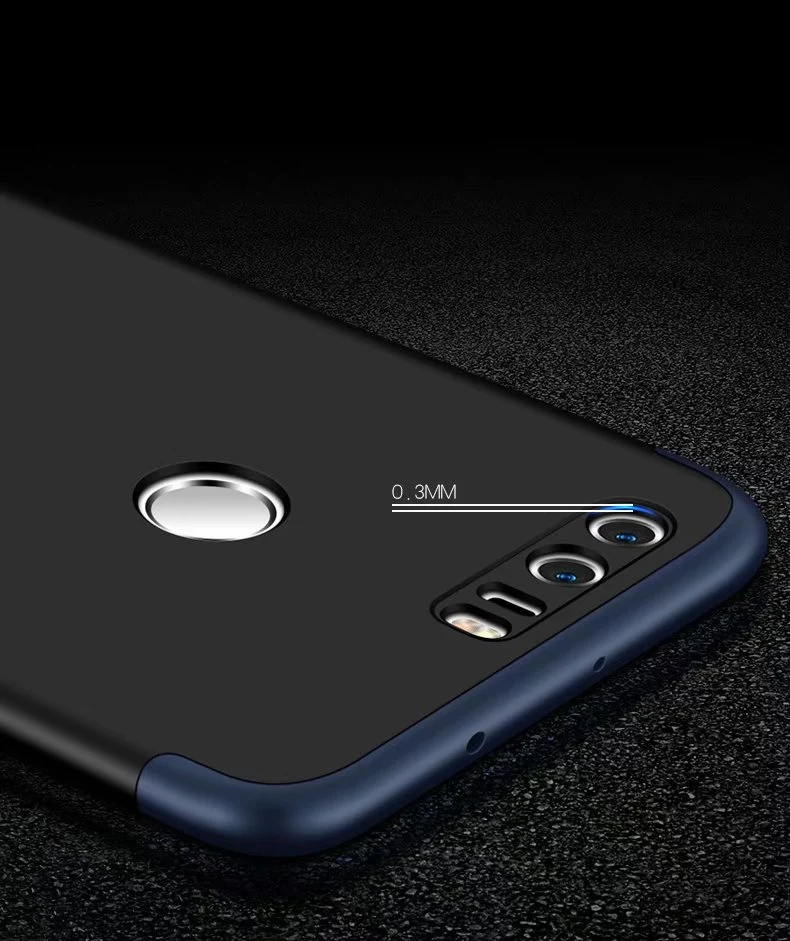 Роскошный противоударный 360 Защитный пластиковый чехол для huawei Honor 8 Lite, Жесткий Защитный матовый Силиконовый чехол на заднюю панель для Honor 8, бампер