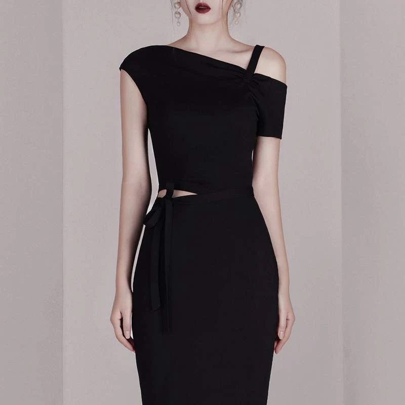 Женское платье-футляр с открытыми плечами Max Spri облегающее платье до колена