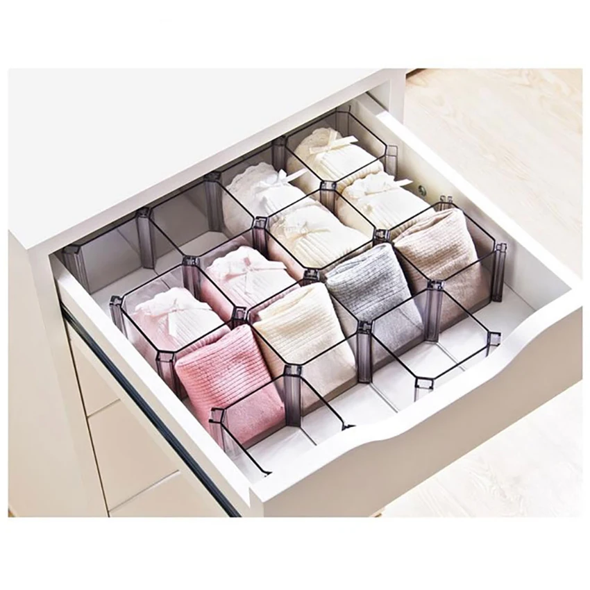 6PCS/Set Plastic Partition Honeycomb Drawer Organizers Dividers for Underwear Socks Bras Ties Belts Scarves Cabinet Clapboard | Дом и сад