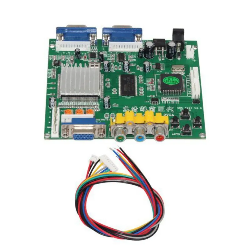 GBS8220 RGBS to VGA Converter Board Dual Output Low Resolution Signal Device (Dual Output) HD Video with Cable|Кабели передачи