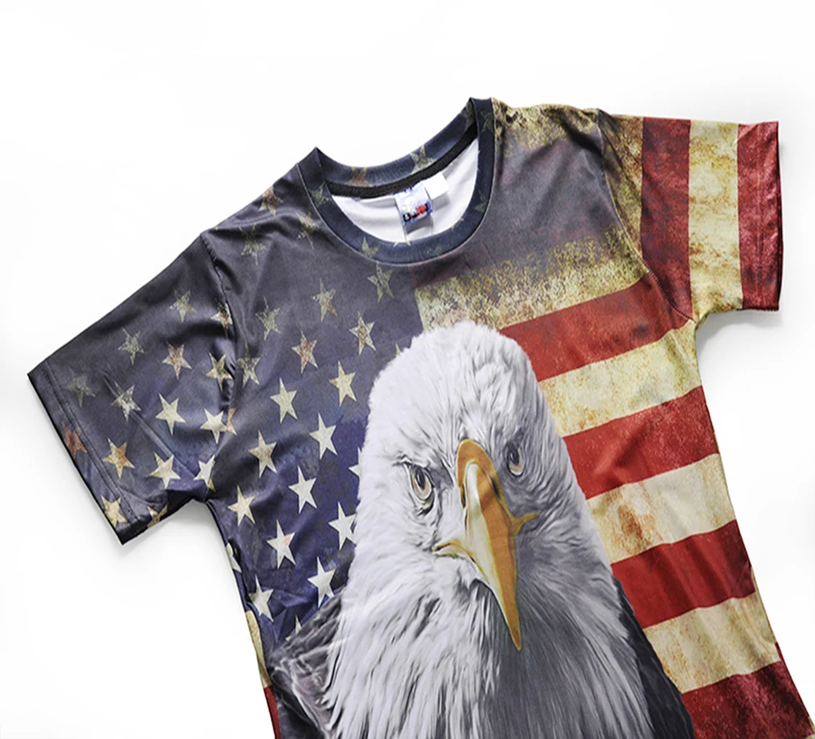 Fashion 3D T Shirt Hot 2018 New product Eagle Printed Cool Mens Short Sleeve Cotton Funny T-Shirt | Мужская одежда