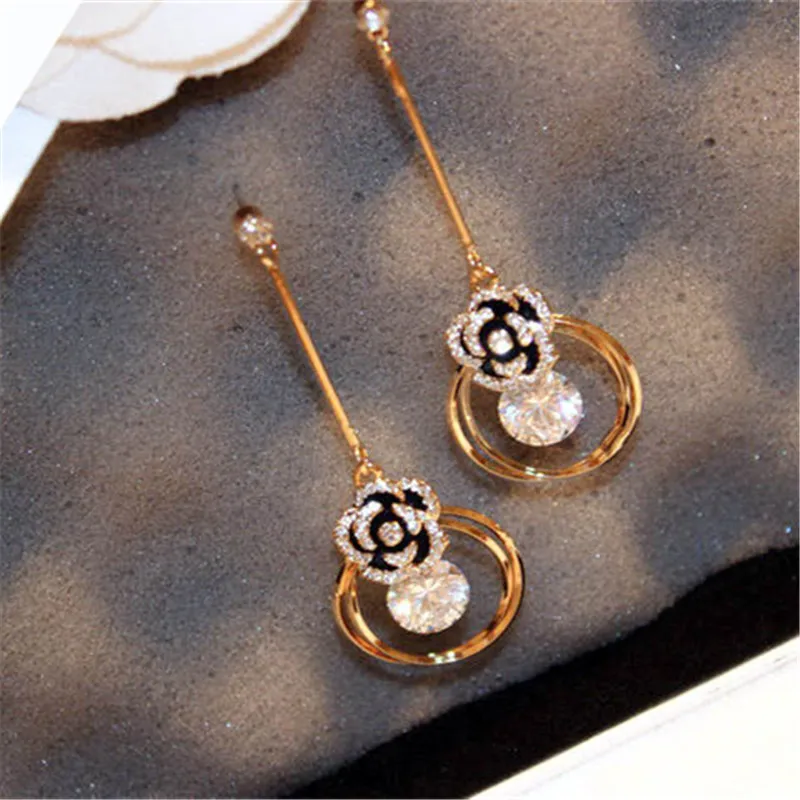 CX-Shirling качественные циркониевые серьги Элегантные Очаровательные с цветком