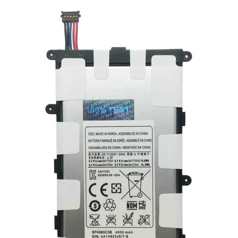 Встроенный аккумулятор 4000 мАч SP4960C3B для Samsung Galaxy Tab 2 7 0 и Plus GT P3100 P3110 P6200