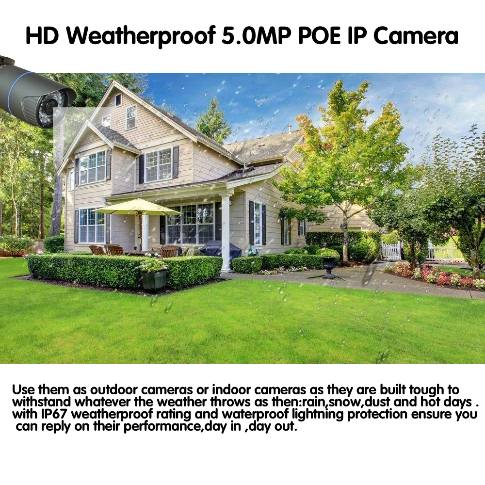 NINIVISION 16CH CCTV Camera Security System 5MP Weatherproof Indoor outdoor POE IP Video Surveillance Kit | Безопасность и защита
