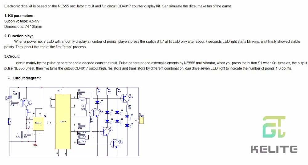 CD4017+ NE555 вспышки света взрыв-мигающий светодиод suite самостоятельно DIY Электронный комплект DIY Kit для самостоятельной сборки