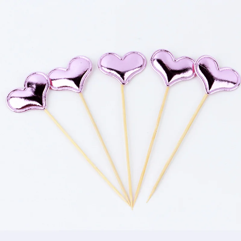 LOVE Pink 5 шт./компл. вставка для торта карты сердце свадебный торт флаг Корона Сделай Сам торт украшения мерцающий день рождения праздник поставки звезда - Цвет: LOVE Pink