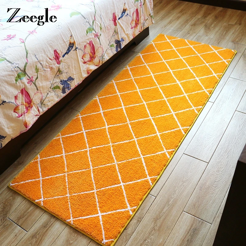 

Zeegle Nordic Lattice Rugs And Carpet For Living Room Absorbent Kitchen Floor Carpet Bedroom Bedside Mats Home Hallway Area Rug