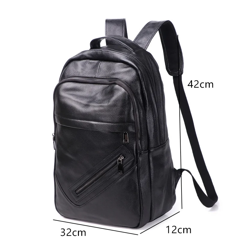 Вместительный рюкзак из натуральной кожи для мужчин и женщин модные
