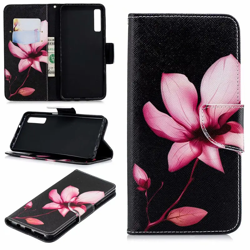 20 Узорная папка из искусственной кожи Флип Бумажник чехол для телефона чехол для samsung A7 A750 J4 J6 плюс Стенд роскошный кожаный Капа Coque - Цвет: 20