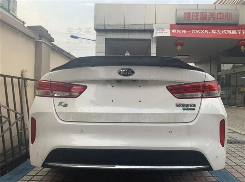 Используется для KIA k5/спойлер Optima год глянцевое углеродное волокно/FRP заднее крыло R стиль спойлер, аксессуары