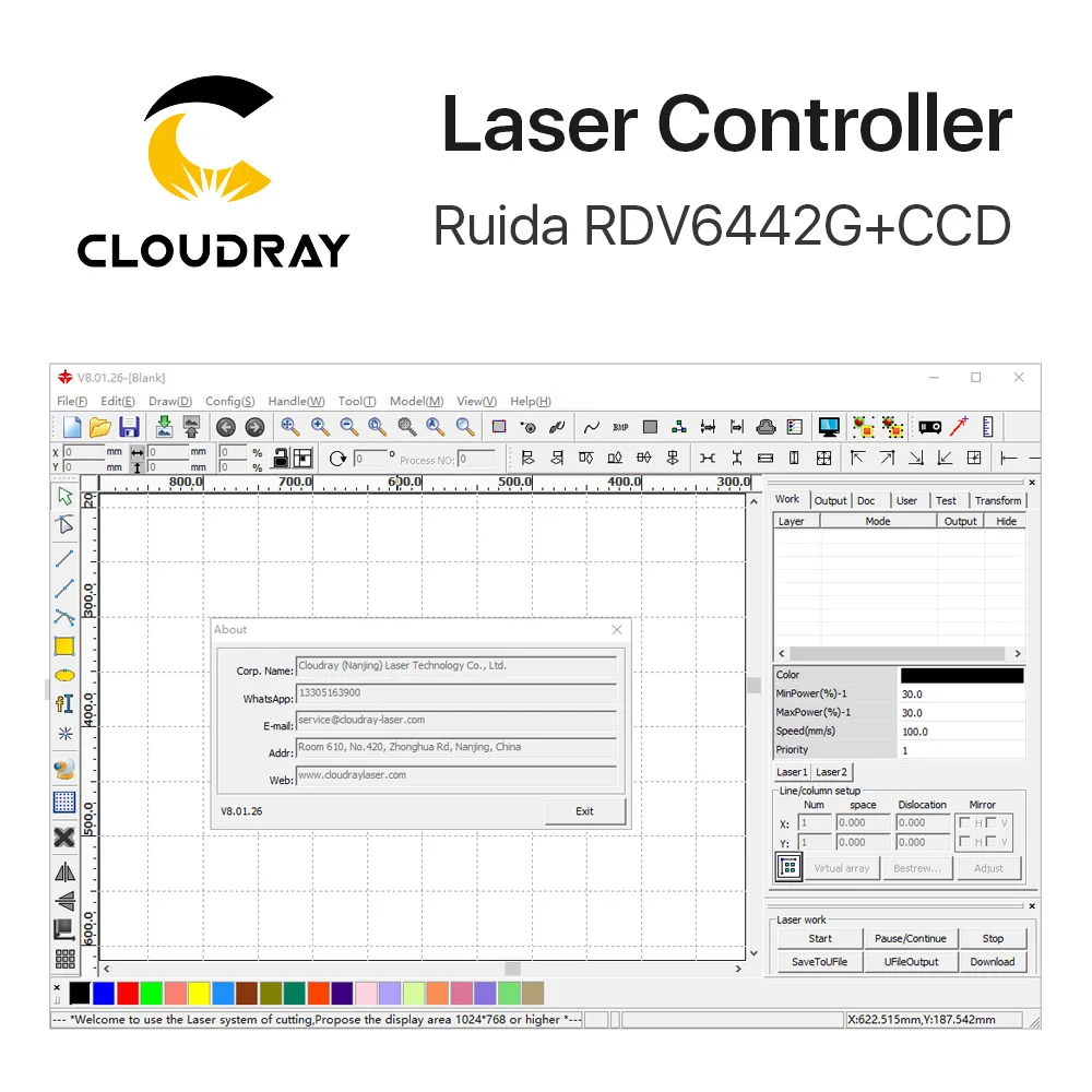Cloudray Ruida RDV6442G CCD визуальный Co2 лазерный контроллер системы для лазерной резки гравер машина