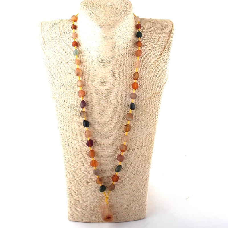 MOODPC новые модные бусины из натурального камня ювелирные изделия с узелком