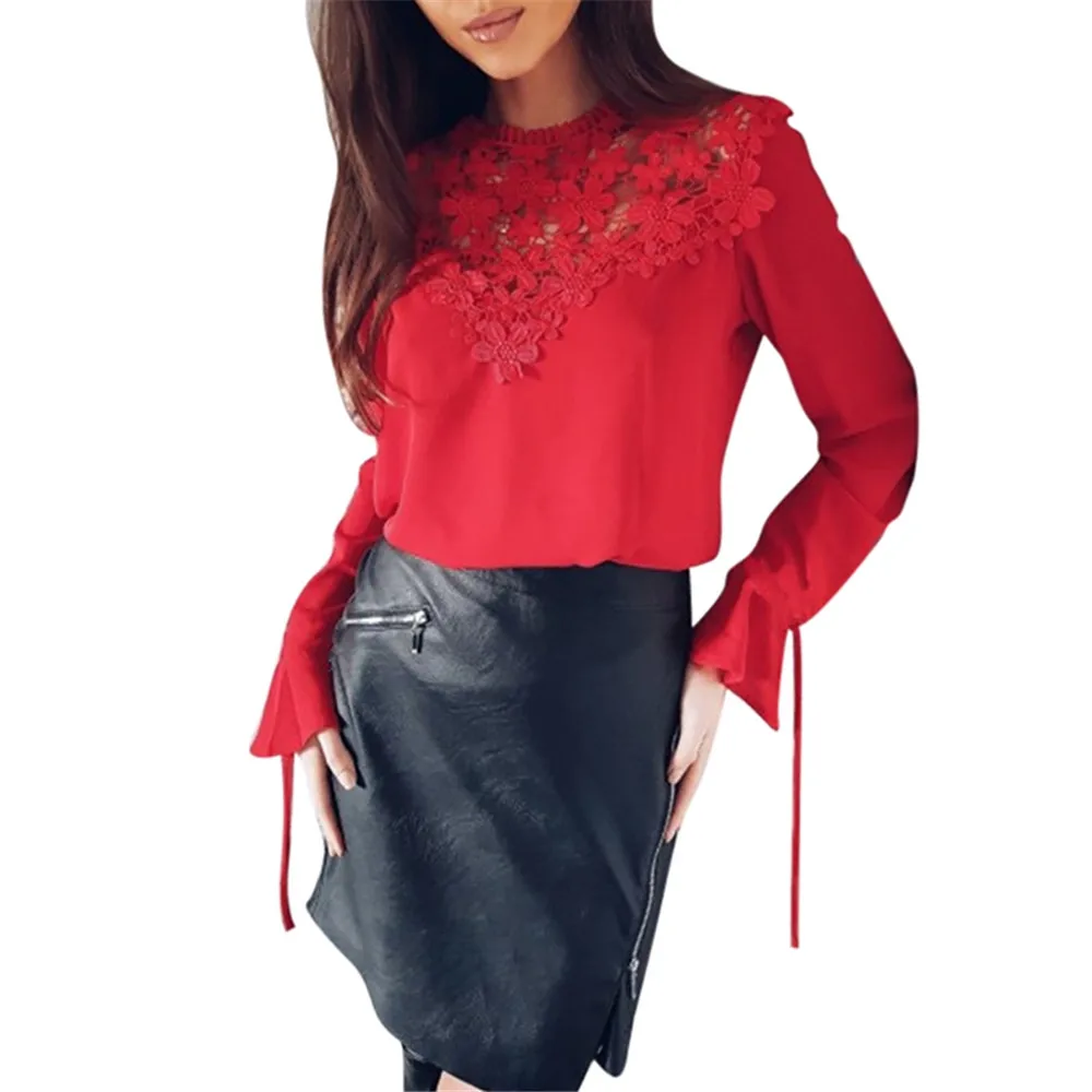 Новинка 2018 Брендовая женская рубашка весна-лето модные крючком кружевные