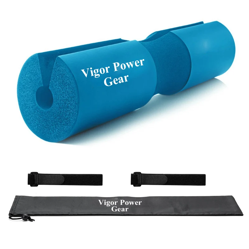 Vigor power gear штанга подкладка под штангу с 2 шт ремнями для бара, тяжелая подъемная пена для упражнений губка защищает шею и плечи - Цвет: Синий
