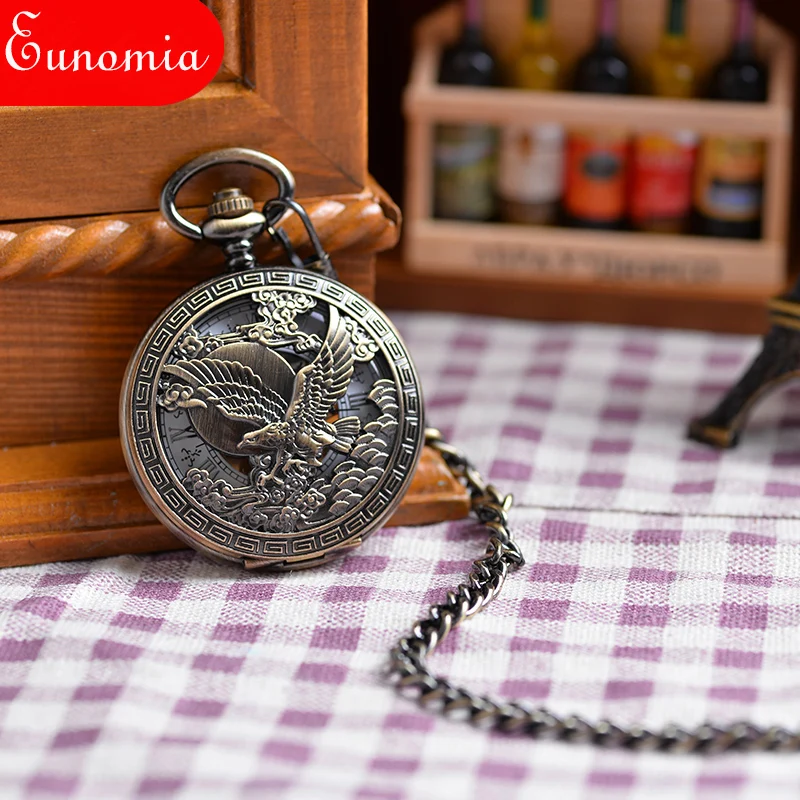 Винтажные женские карманные часы армейские США чехол с рисунком орла белый