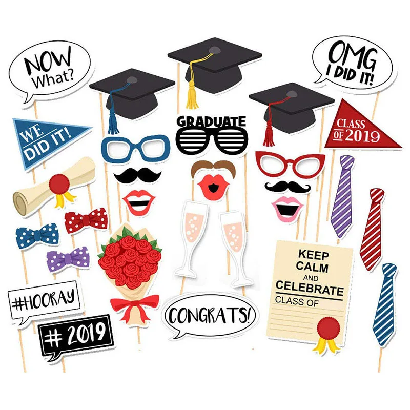 Фотобудка для выпускного вечера 30 шт./компл. галстук бумажных очков забавные