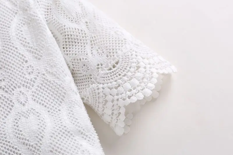 Комбинезон для новорожденных девочек 100% хлопок белый кружевной комбинезон с