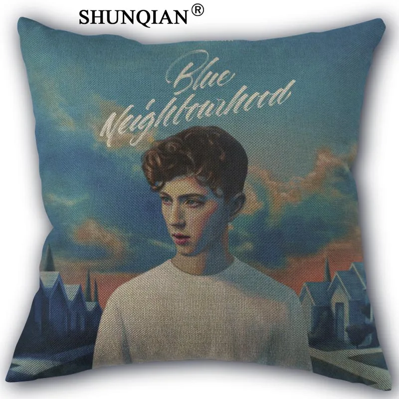 

Troye Sivan Linen Cotton Pillow Covers Printed Square Home Decorative No Core Pillowcase 45x45cm one side