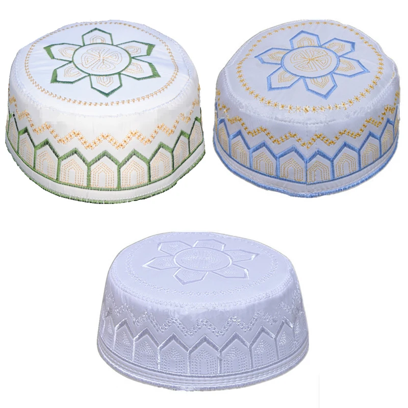 2019 мусульманские Шляпы Хлопок Вышивка арабских Костюмы Исламская молитвенная