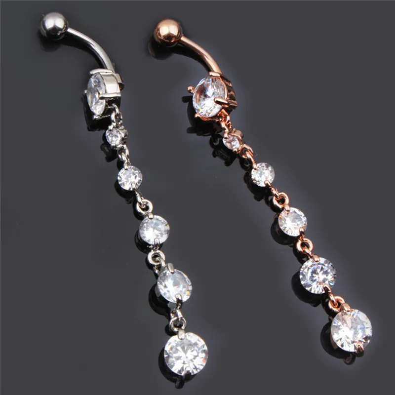 1 шт. Кристальные Висячие цветок кольца живота сексуальные бары для пирсинга