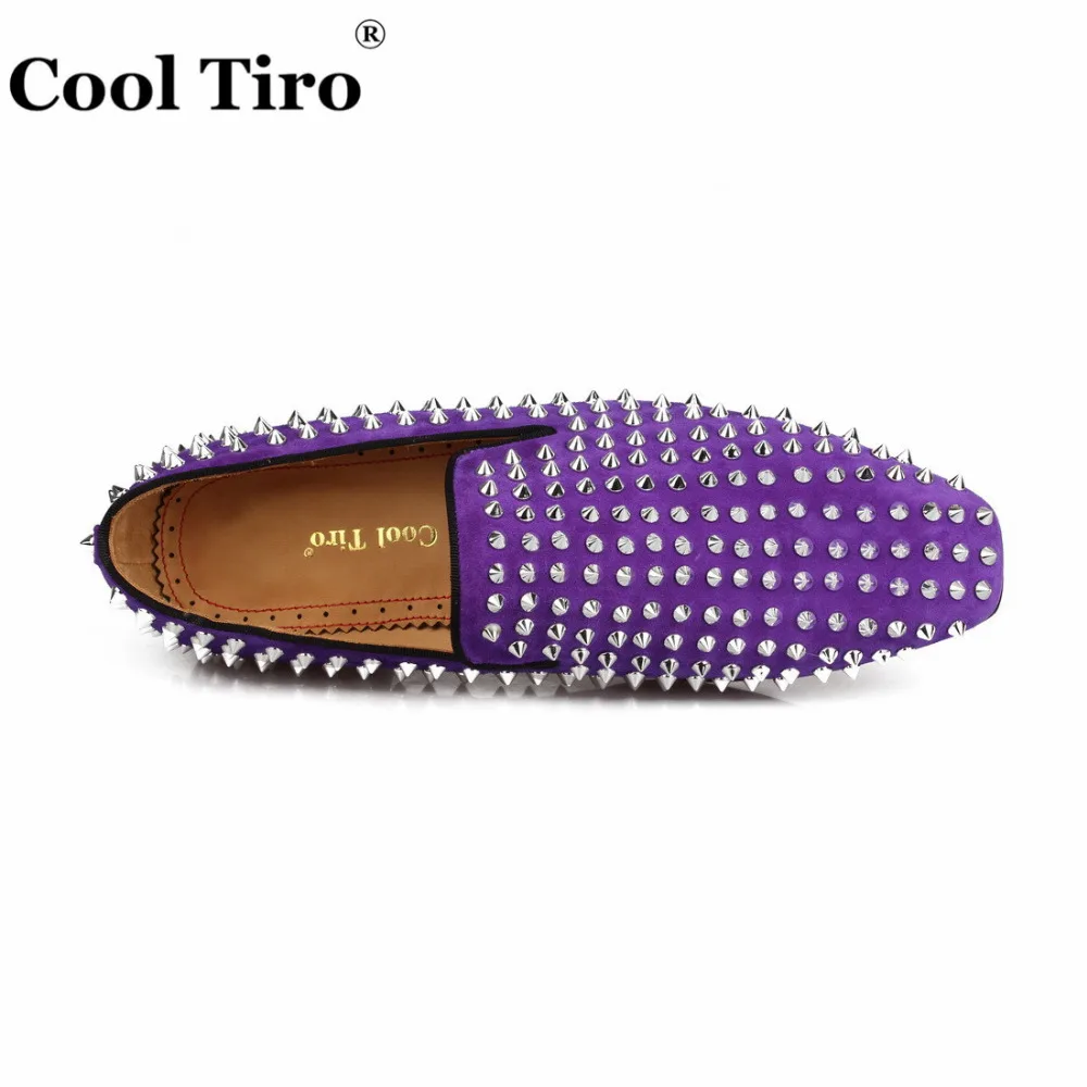 Мужские замшевые мокасины ручной работы фиолетовые туфли на плоской подошве с