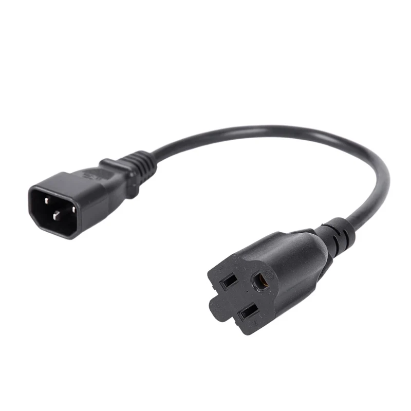 1ft IEC 320 C14 штекер для NEMA 5-15R 3 зубец женский ПК адаптер питания кабель черный |