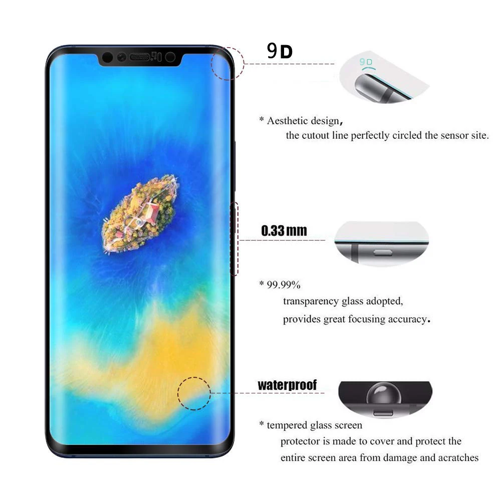 Закаленное стекло 9D для Huawei Honor 7A Pro Защита экрана 7C Y5 Prime 2018 полноэкранная