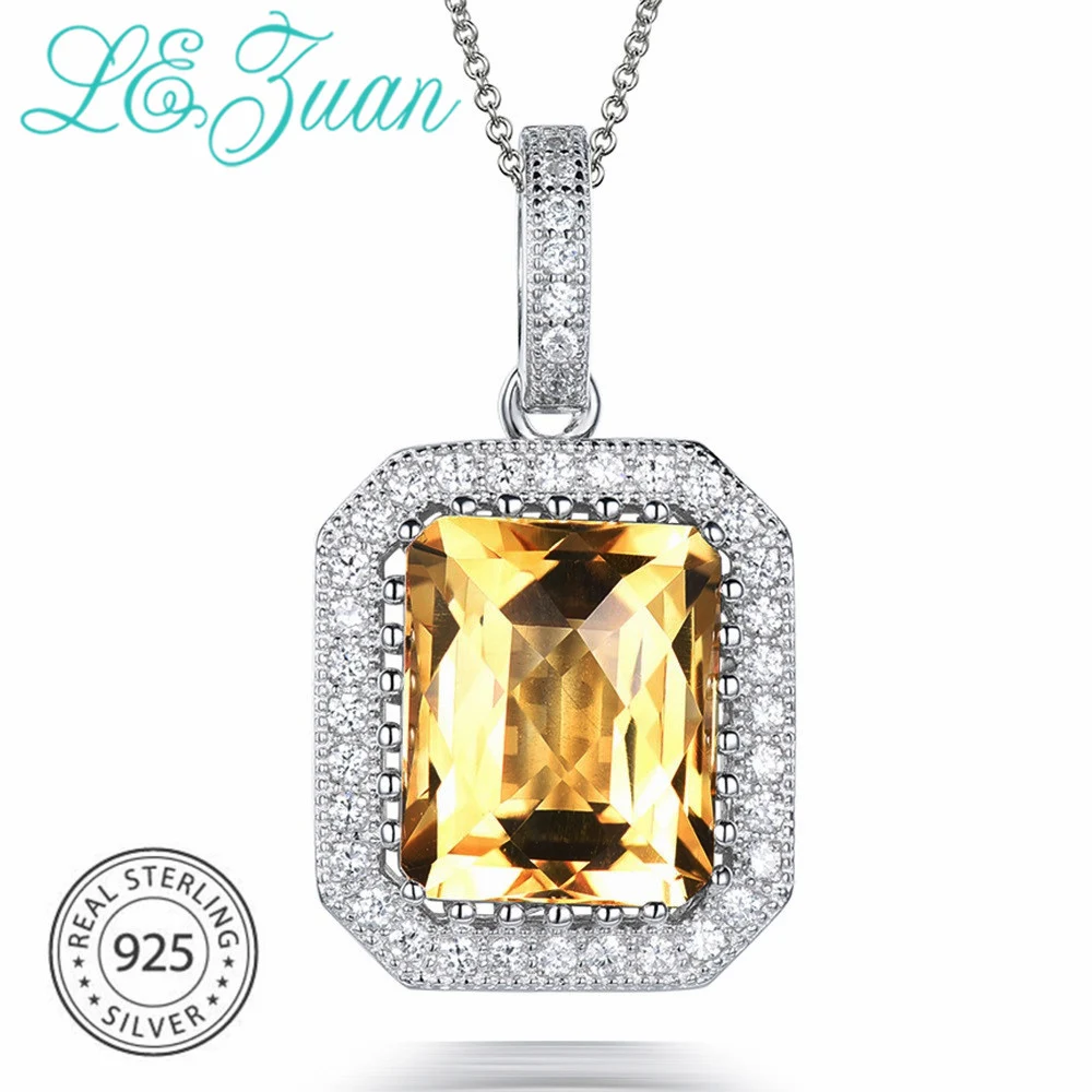 Подвеска L & zuan 4 53ct натуральный цитрин из серебра 925 пробы для женщин|neckalce women| |